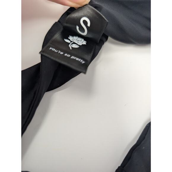 Danielle Guizio Black Cheeky Bikini Bottoms High Rise Beach Vacation Resort - Picture 5 of 6